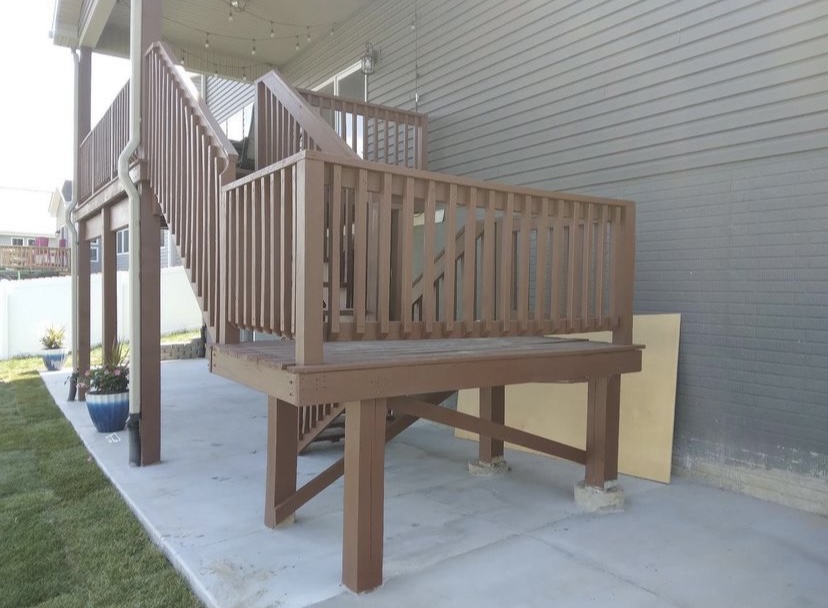 Deck Staining — Deck staircase