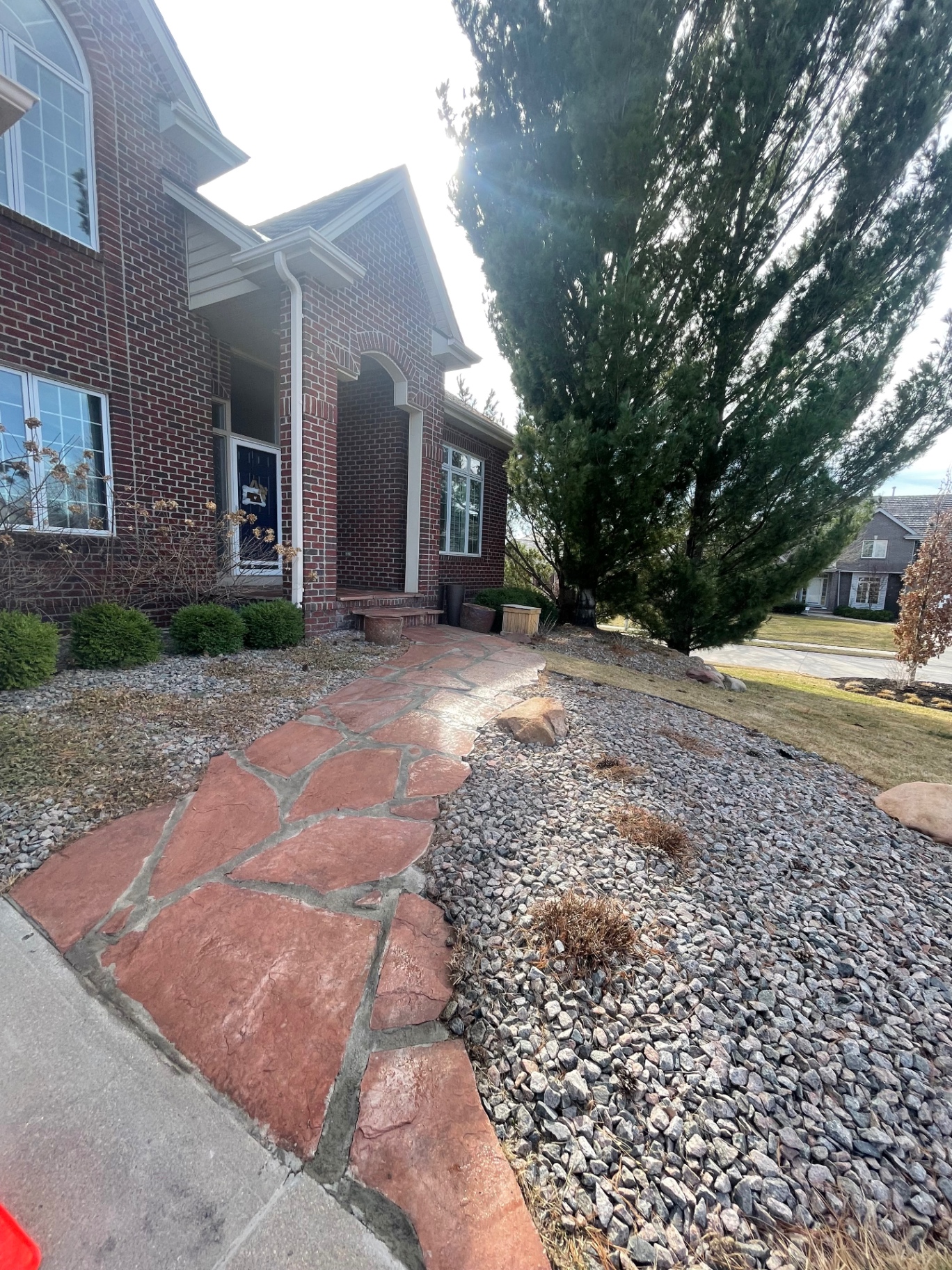 Flagstone walkway restoration — After