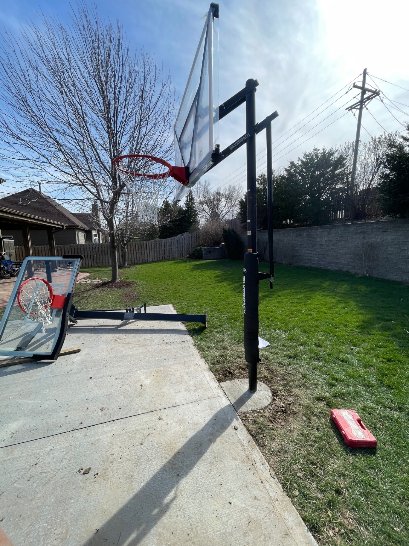 Basketball hoop installation — Before